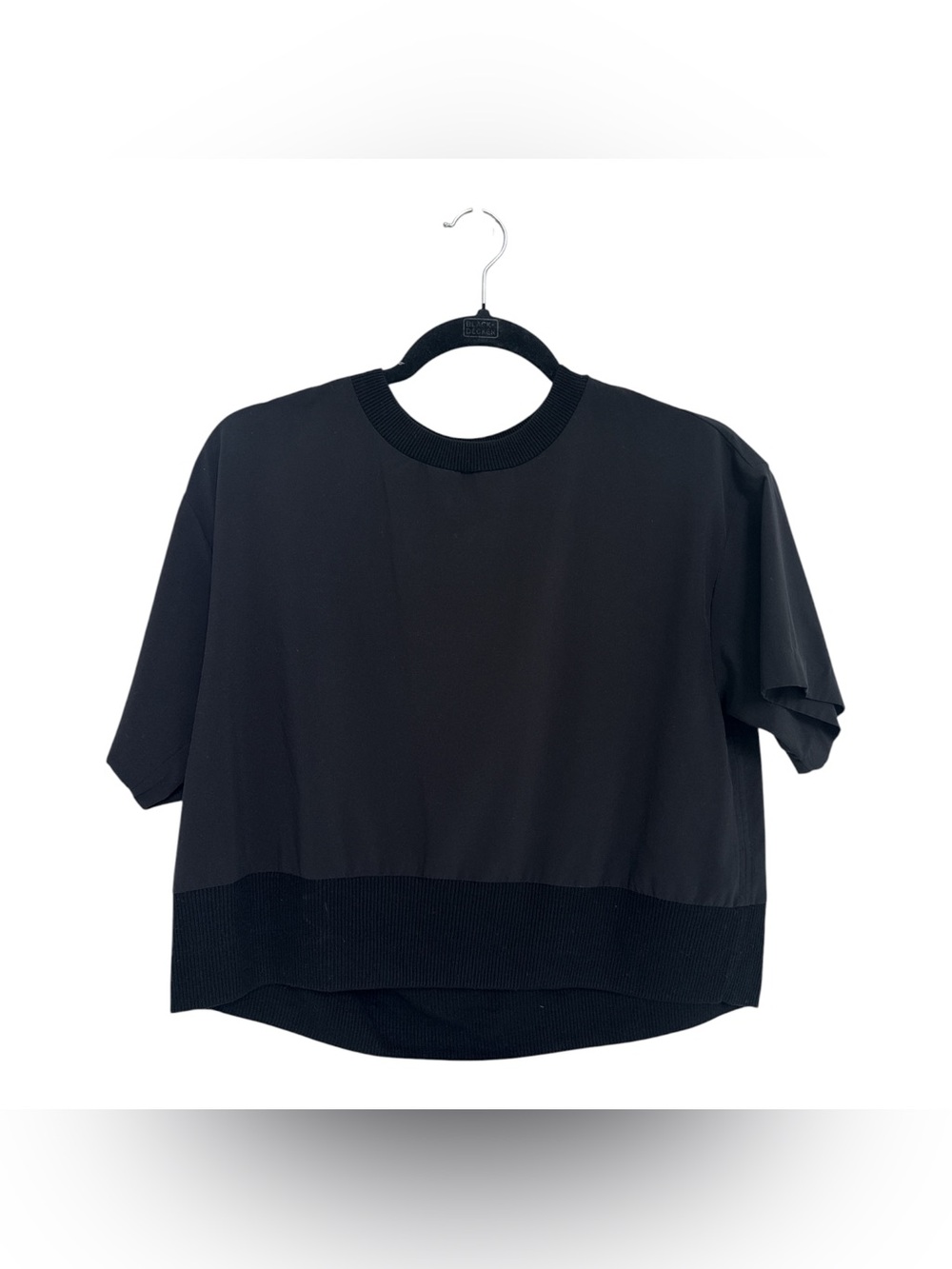 Athleta Black Short-Sleeve Crew Top